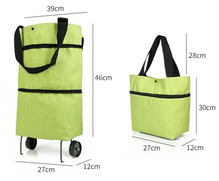🔥 2-in-1 Shopping Bag Foldable Green Bag