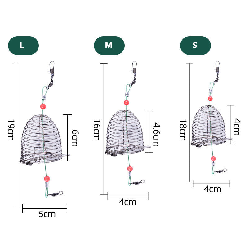 Stainless Steel Fishing Bait Cage Feeder – Durable Fish Attracting Rig Attachment