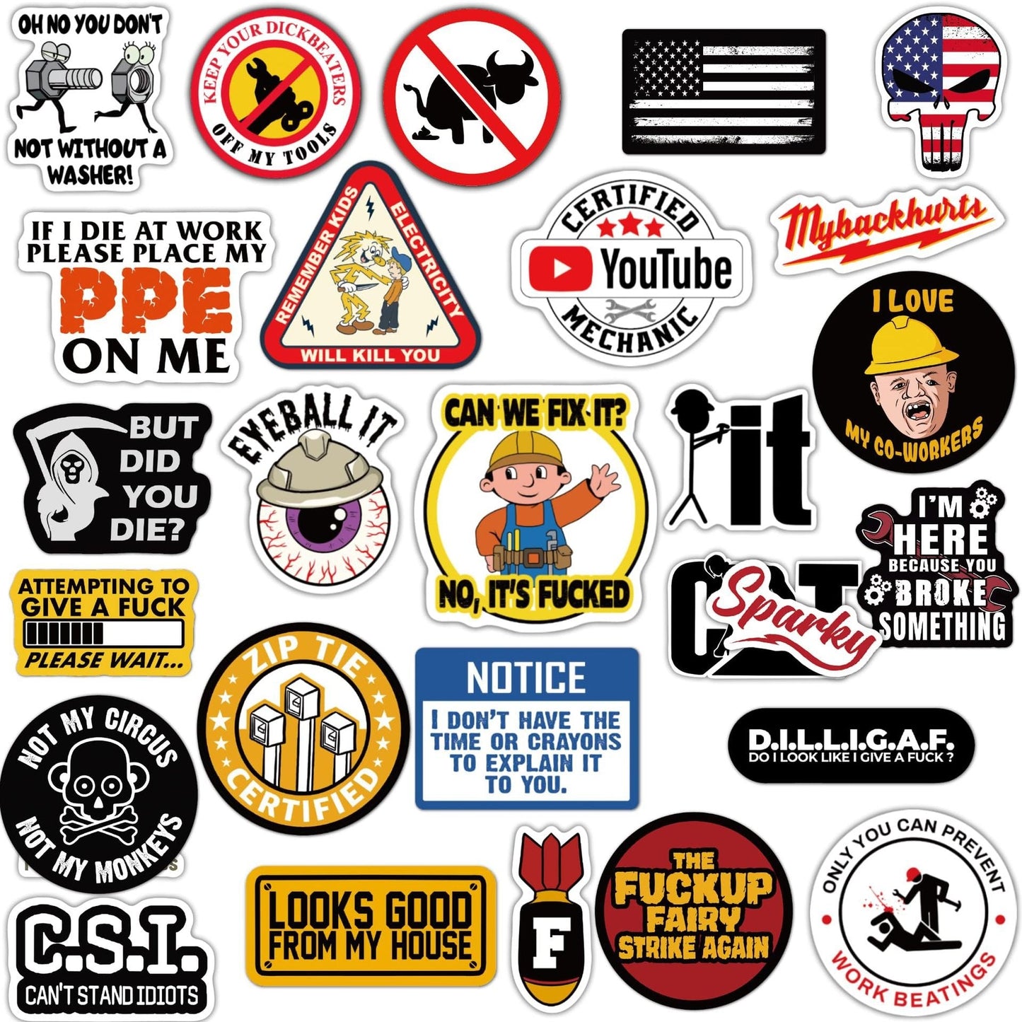 π₯π₯150Pcs Blue Collar Funny Stickers π·ββοΈ