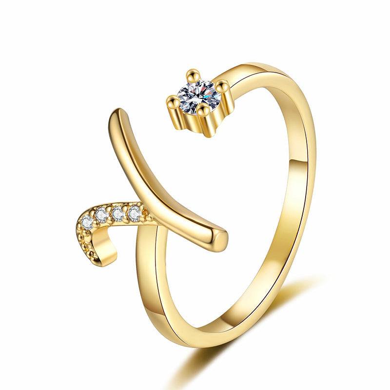 ⏳Limited-time 47% off⏰Adjustable Sparkle Initial Ring for Women💍