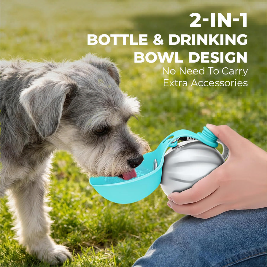 📢📢50% OFF !! ⏰ 2-in-1 Portable Dog Water Bottle for Small Dogs - Leak-Proof & Compact