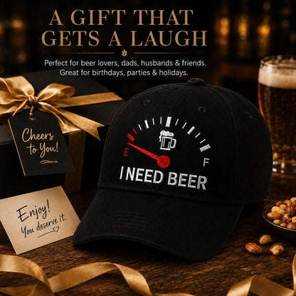 🔥LAST DAY 50% OFF - 🍺 I NEED BEER Embroidered Baseball Cap – Unisex Memorial Hat🧢 100% Cotton