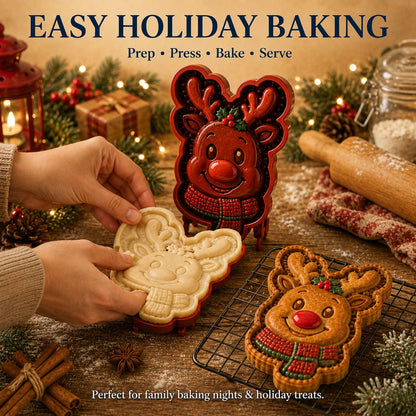 ⏳ Last Day 48% OFF – 🎄Christmas Mini Pie Mold Collection | Reusable Embossed Molds for Shaping Detailed Santa, Snowman, Reindeer, Tree & Holiday Pies 🥧✨