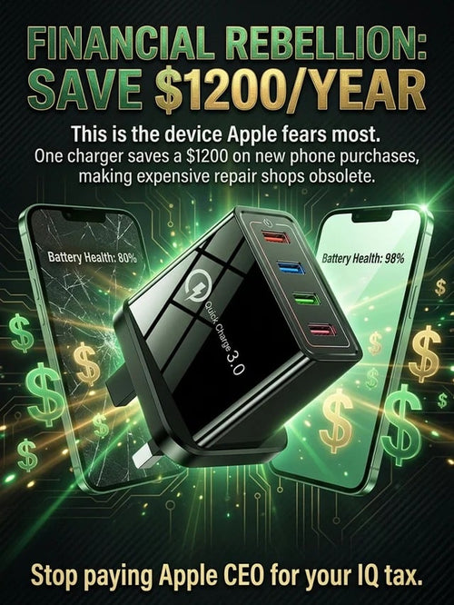 ⚡️Secret to Faster Phone Performance⚡️Four-Port Travel Charger for Extended Phone Battery Life