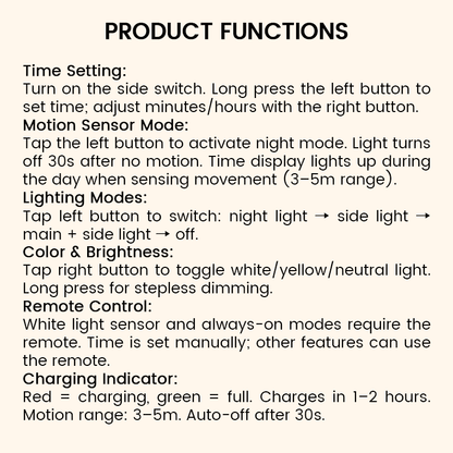 ⌛Limited-Time Offer-Smart LED Clock Night Light with Motion Sensor