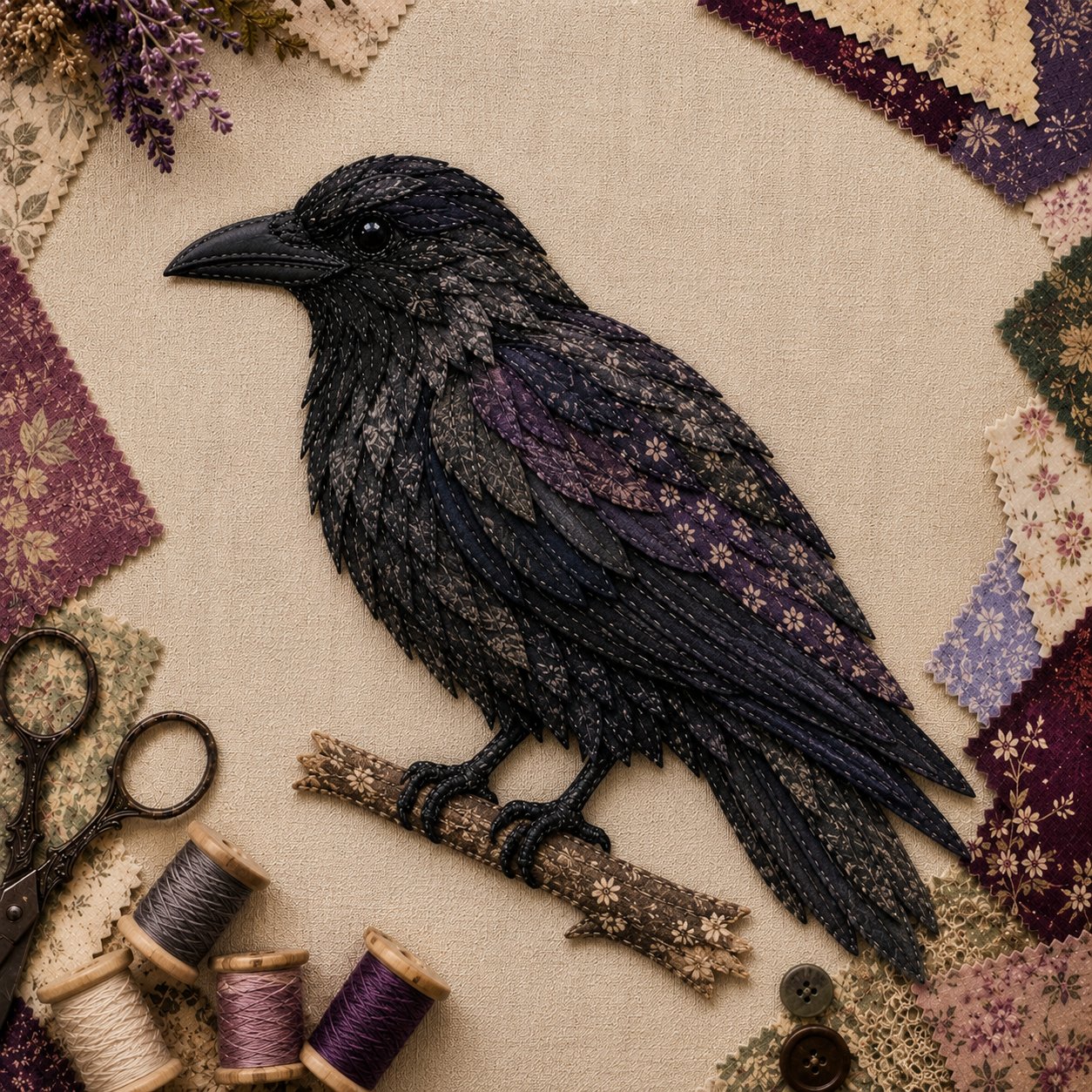 DIY Patchwork Bird Hanging Kit