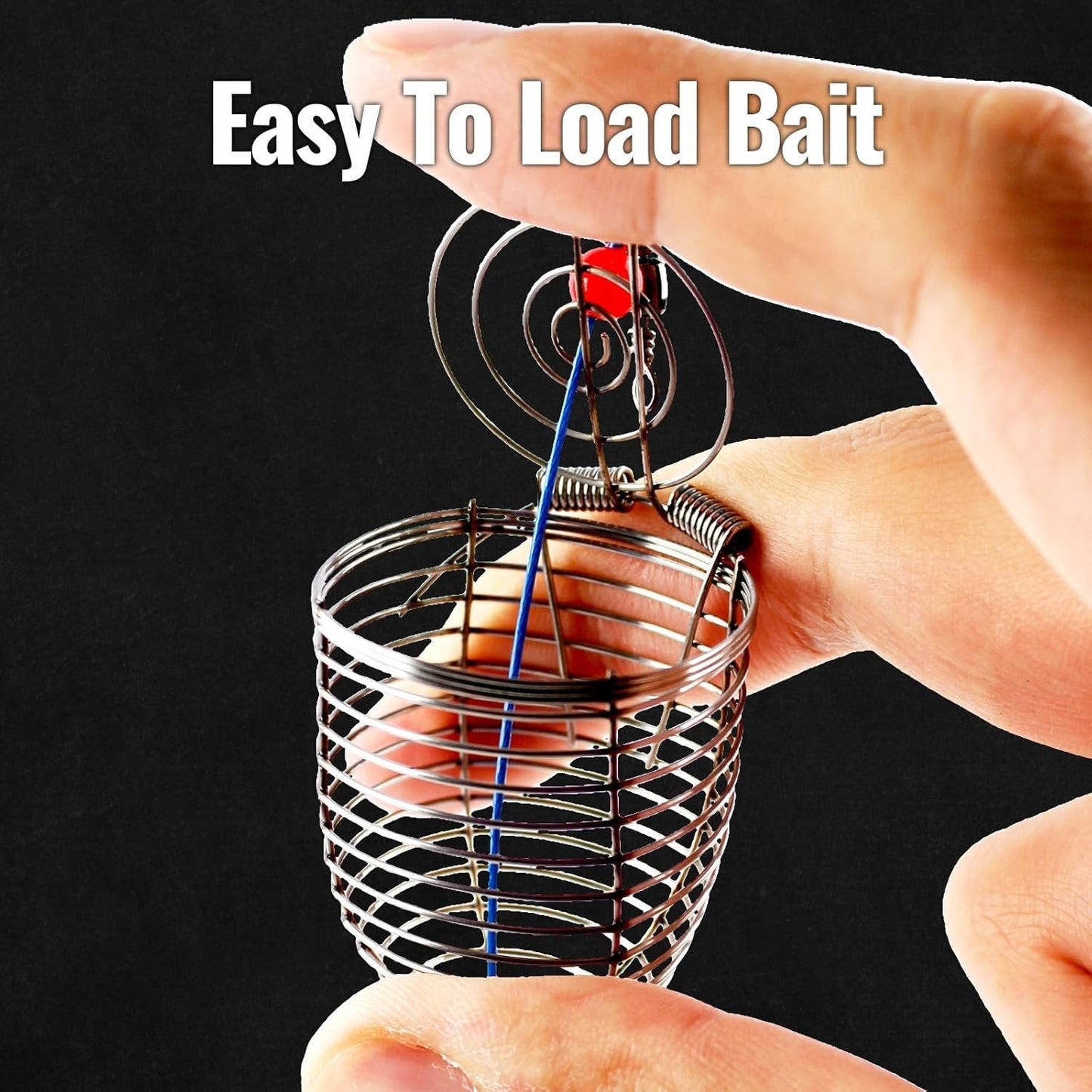 Stainless Steel Fishing Bait Cage Feeder – Durable Fish Attracting Rig Attachment