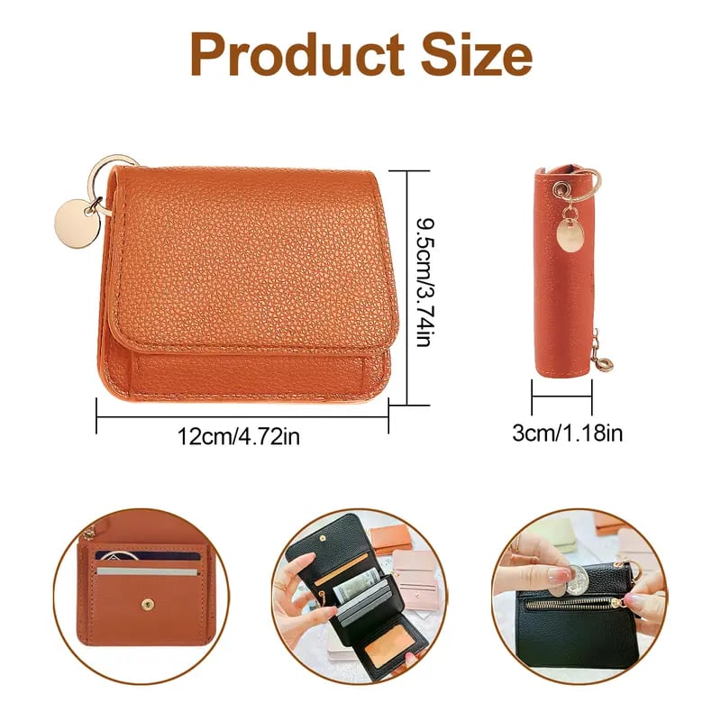 🎁HOT SALE🔥Elegant and Minimalist Women's Slim Short Wallet – with RFID protection, card slots, a bill compartment, and an ID window