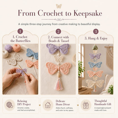 🔥LAST DAY 49% OFF - 🦋Butterfly Garden Cascade DIY Crochet Kit