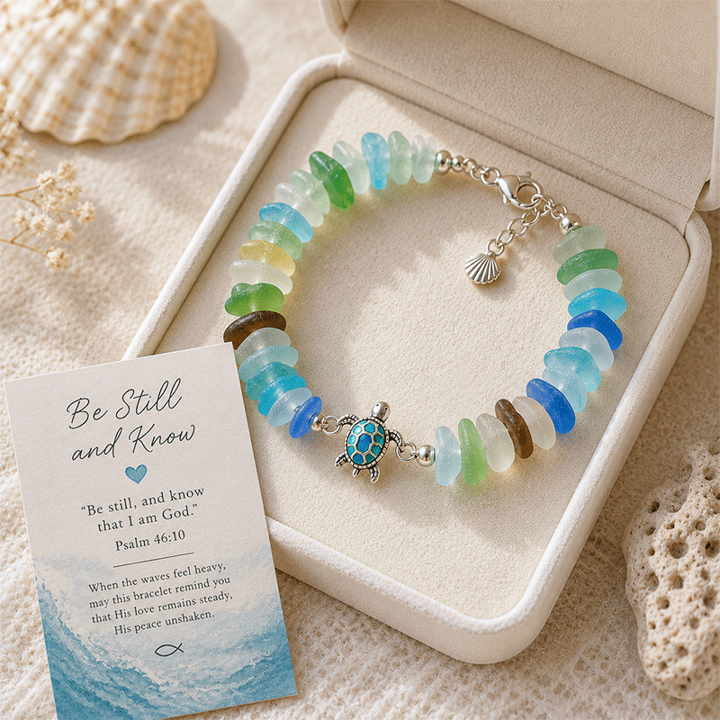 🔥48% Off Last Day - 🩵 Sea Glass Blessing Bracelet