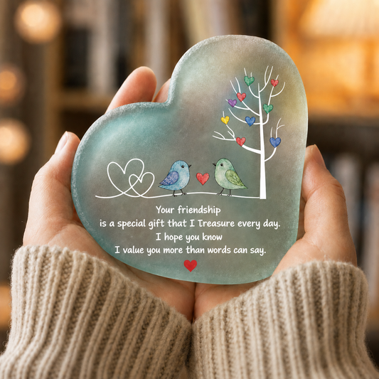 Heartfelt Friendship Seaglass Keepsake Plaque