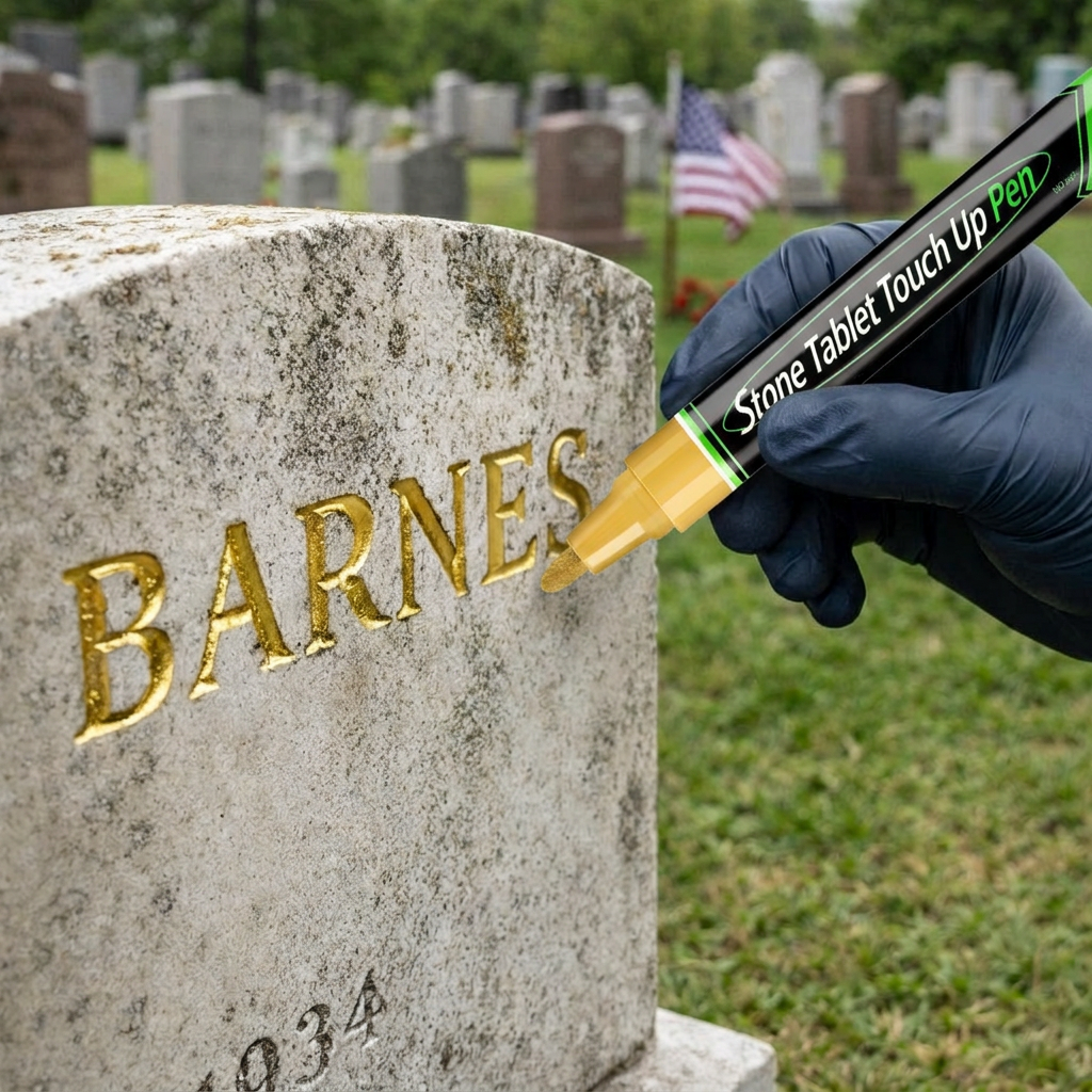 🔥HOT SALE 🐦Golden Tombstone Marker Pen for Restoring Faded Grave Inscriptions（2 PCS）