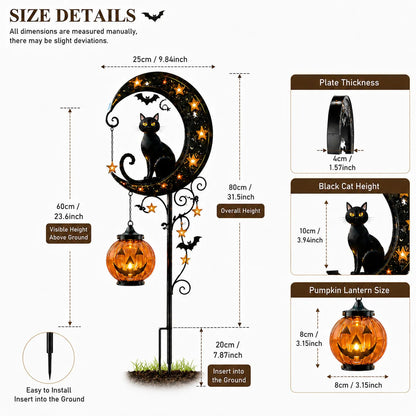 🔥Summer Sale 49% OFF🔥 - 🎃Solar Halloween Black Cat Garden Stake Light