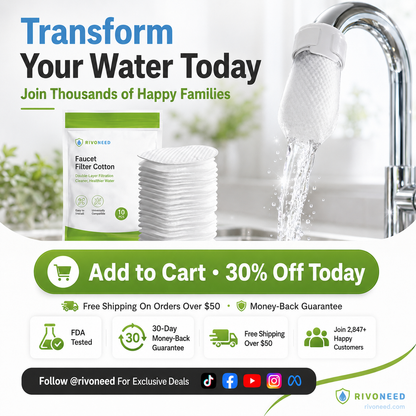 ⏰60%OFF⚡50K+ SOLD!💥Anti-Splash Kitchen Faucet Cotton Filter for Sediment & Rust Removal