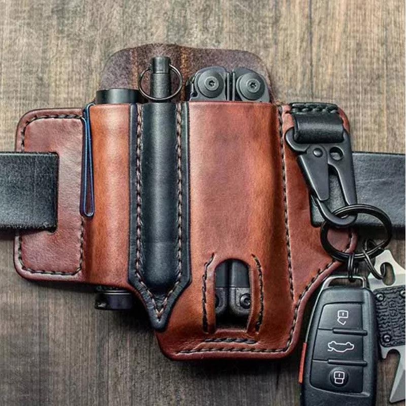 🛠️ Genuine Leather EDC Tool Waist Pouch, Outdoor Utility Belt Bag