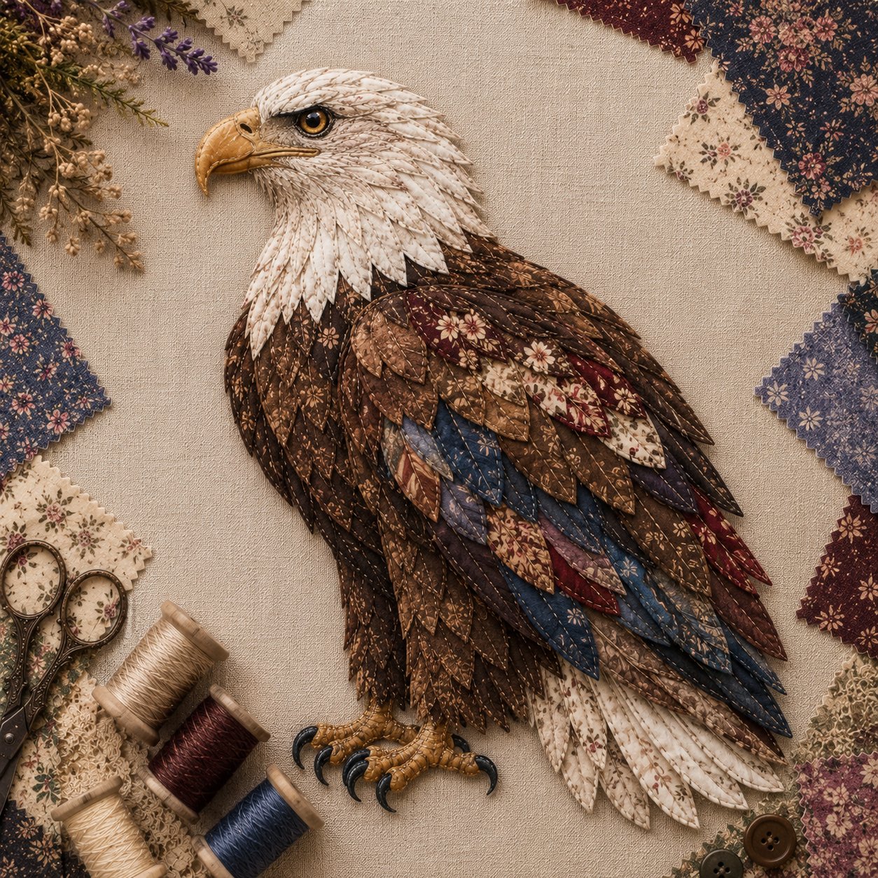 DIY Patchwork Bird Hanging Kit