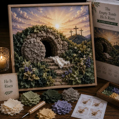 🔥 LAST DAY 49% OFF – ✝️🧵 Premium 3D Christian Fabric Poke Art Kit | No-Sew Faith Craft with Pre-Punched Board, Fabric Squares & Display Stand 🕊️✨