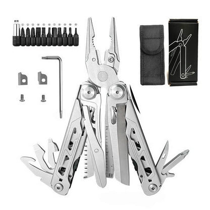 🏕️ 16-in-1 Camping Multi-Tool with Full-Size Scissors & Carrying Pouch