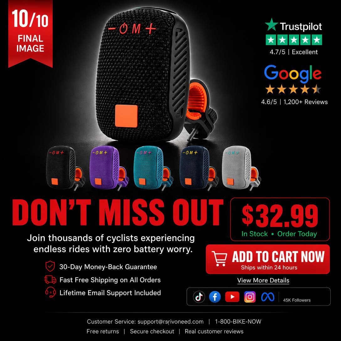 Waterproof Bicycle Bluetooth Speaker with Mounting Bracket