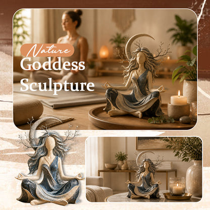 🌿 Serene Goddess of Nature Sculpture: Ethereal Earthy Home & Meditation Decor! ✨