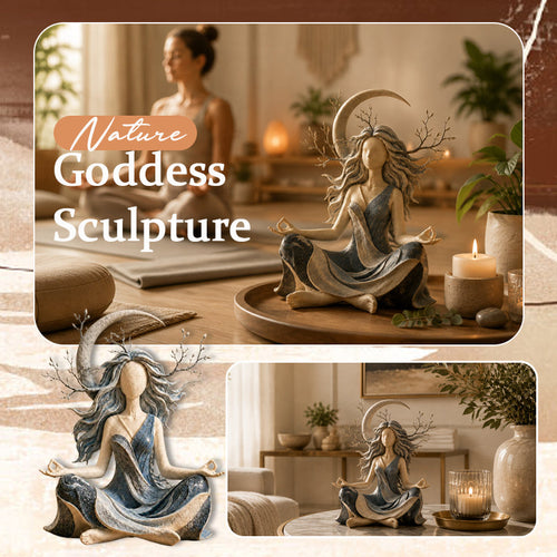🌿 Serene Goddess of Nature Sculpture: Ethereal Earthy Home & Meditation Decor! ✨