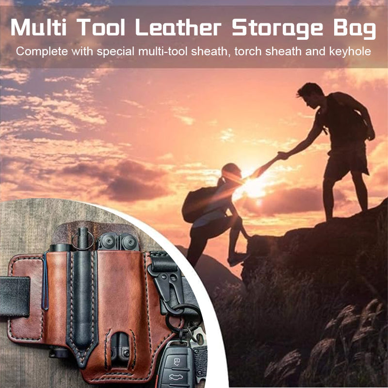 🛠️ Genuine Leather EDC Tool Waist Pouch, Outdoor Utility Belt Bag