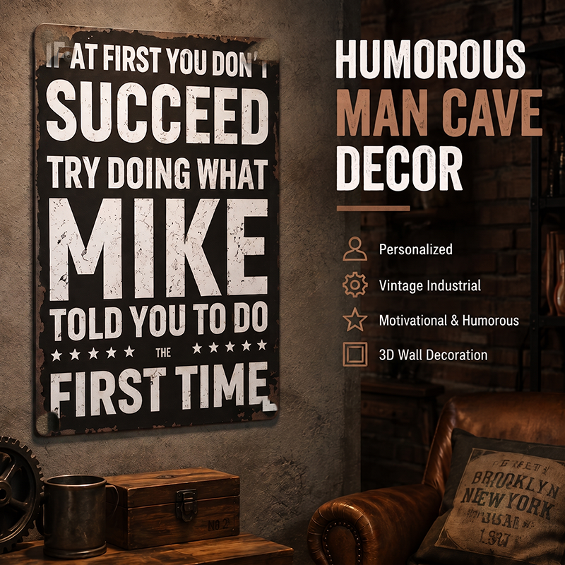 😄 Witty Distressed Vintage Metal Wall Sign, Funny Conversation‑Starter Plaque for Garage & Office