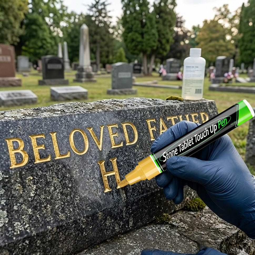 🔥HOT SALE 🐦Golden Tombstone Marker Pen for Restoring Faded Grave Inscriptions（2 PCS）