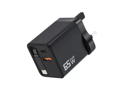 🔥HOT SALE 50% OFF🎁65W Fast Charging Phone Charger Block with Retractable 80cm Type-C Cable