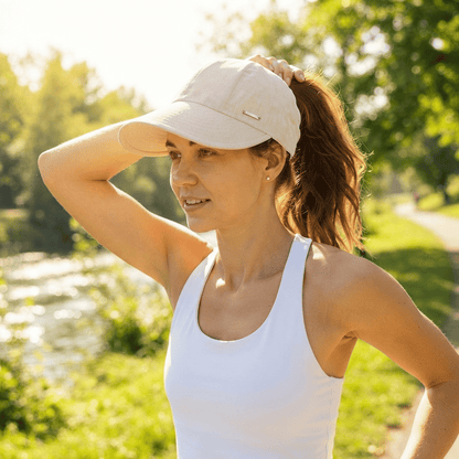 🧢Women's Wide Brim Sun Visor Hat – Open Top Ponytail Friendly Design