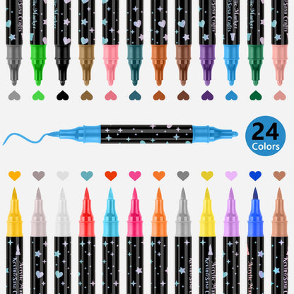 ⏳Last Day-50% Off✨🌈Dual-Tip Glitter Marker Pen