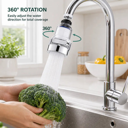 360° Rotating Faucet Aerator Filter, 6-Layer Filter with 3 Water Modes