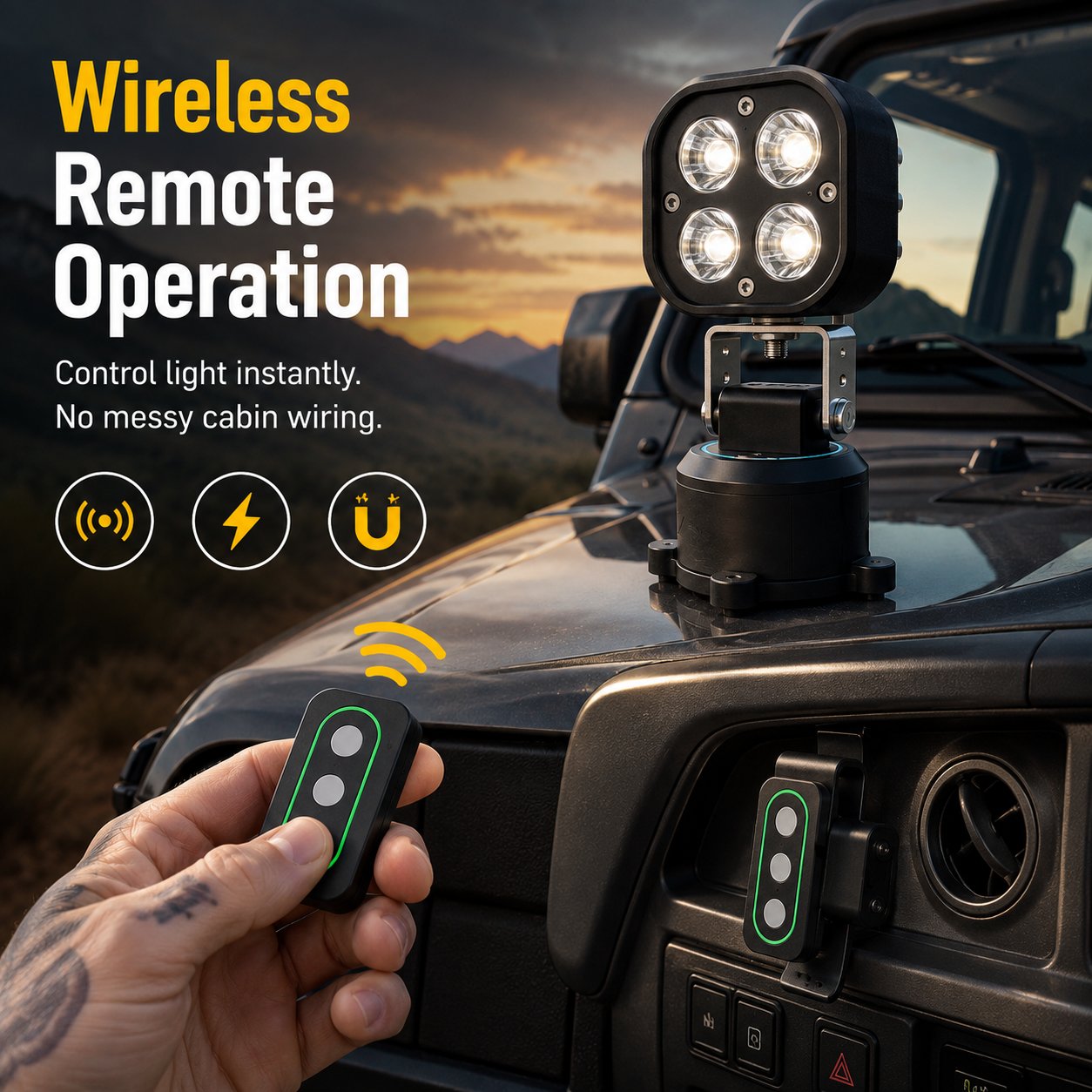 🏕️ Motorized Remote Control Laser LED Searchlight