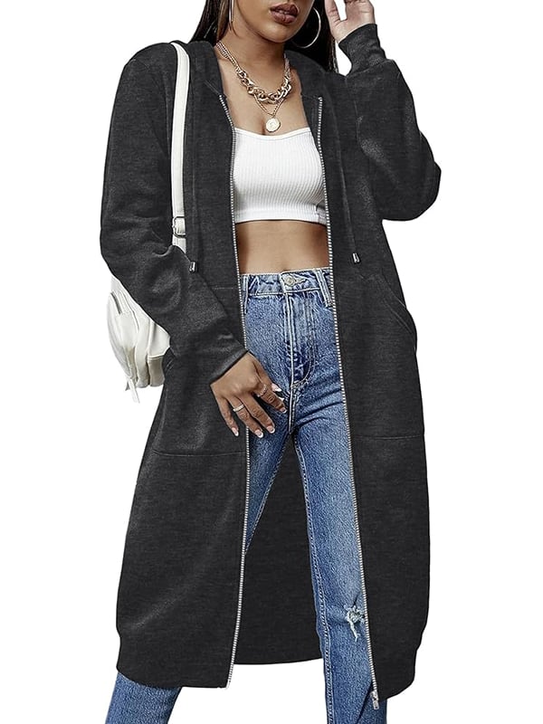⏳LAST DAY SALE ONLY￡14.99!!🦓🌿Women Casual Zip up Fleece Hoodies
