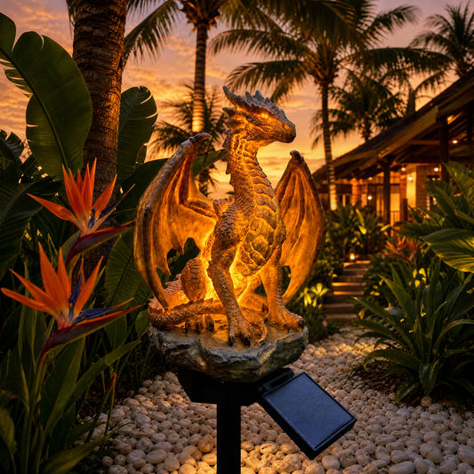 Dragon Legacy Golden Ember Edition Solar Garden Light