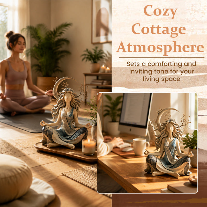 🌿 Serene Goddess of Nature Sculpture: Ethereal Earthy Home & Meditation Decor! ✨