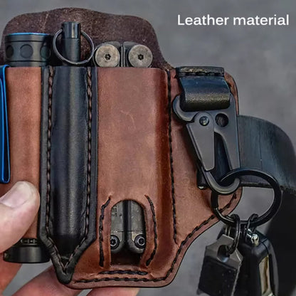 🛠️ Genuine Leather EDC Tool Waist Pouch, Outdoor Utility Belt Bag