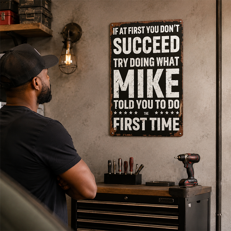 😄 Witty Distressed Vintage Metal Wall Sign, Funny Conversation‑Starter Plaque for Garage & Office
