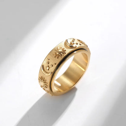 💕 Sun, Moon, and Stars Anxiety Relief Spinner Ring for Couples