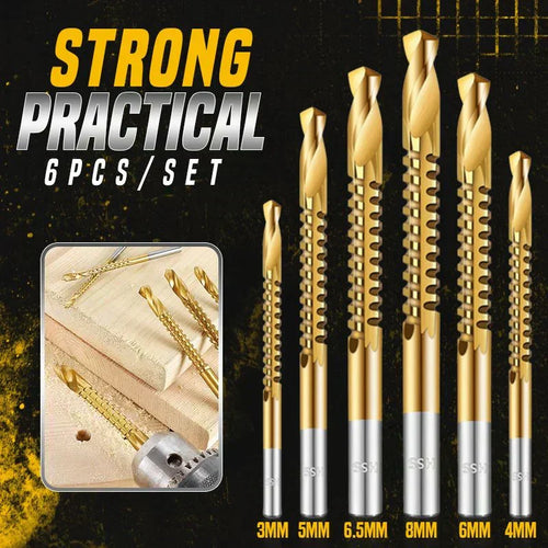 ⏰Titanium‑Coated Twist Drill Set – 6 sizes, drills & saws in one. High‑speed steel, no rust. Wood, metal, plastic – all in one kit! 🧰✨