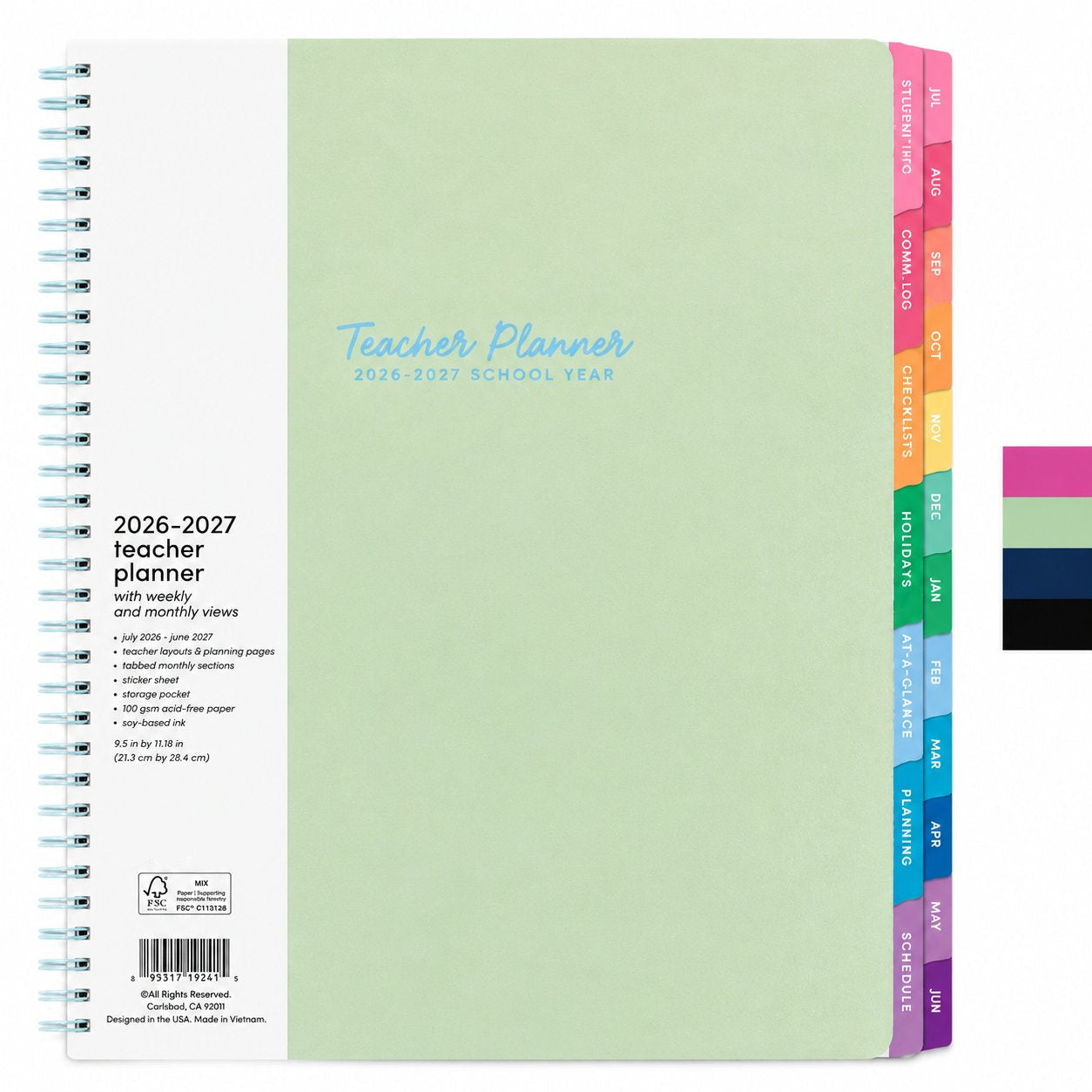 📕Your All-in-One 2026–2027 Teacher Planner ✨Weekly & Monthly Academic Planner & Calendar (from July 2026 to June 2027)
