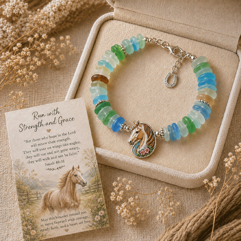 🔥48% Off Last Day - 🩵 Sea Glass Blessing Bracelet
