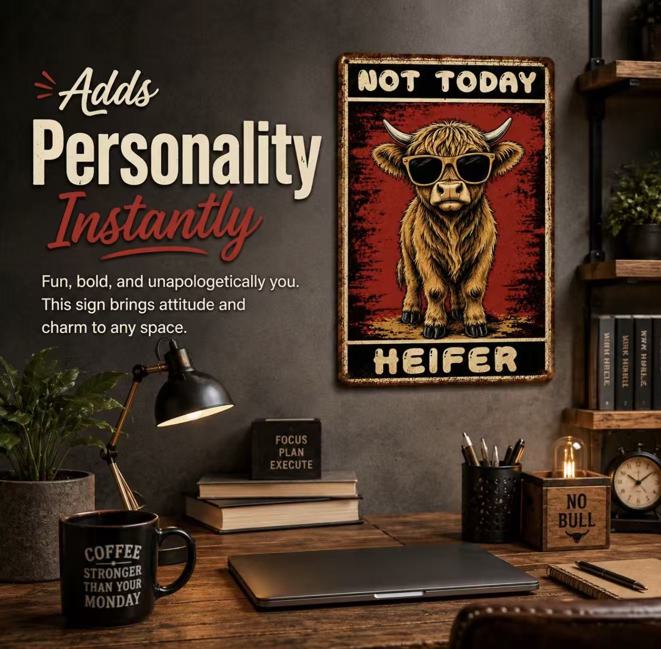 Funny highland cow farmhouse wall decor🐂