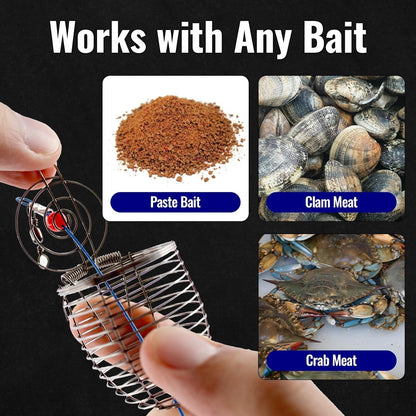 Stainless Steel Fishing Bait Cage Feeder – Durable Fish Attracting Rig Attachment