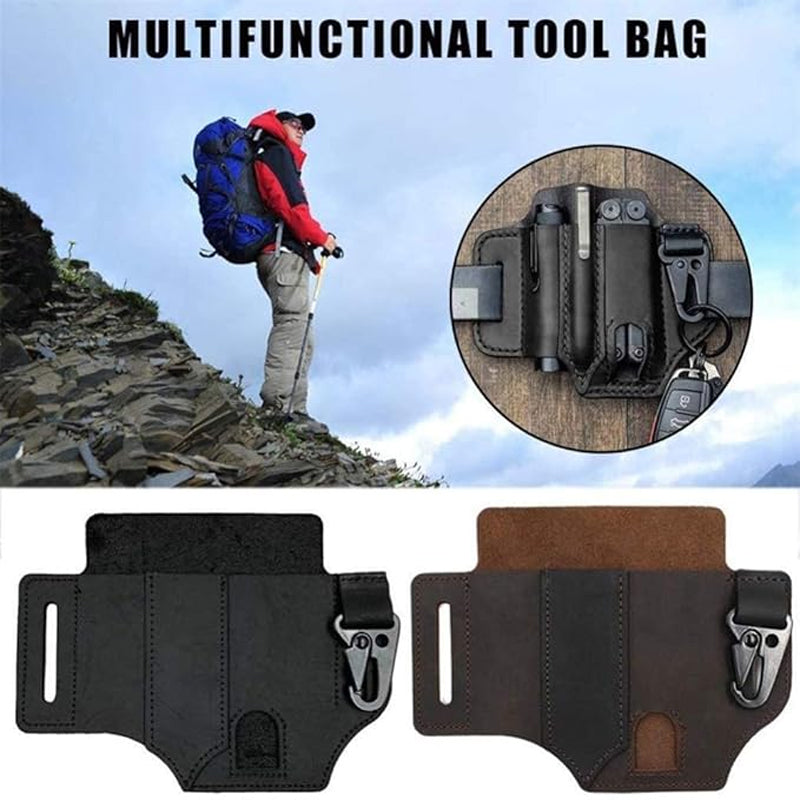 🛠️ Genuine Leather EDC Tool Waist Pouch, Outdoor Utility Belt Bag