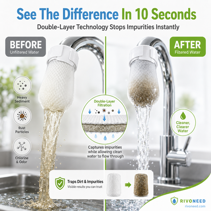 ⏰60%OFF⚡50K+ SOLD!💥Anti-Splash Kitchen Faucet Cotton Filter for Sediment & Rust Removal