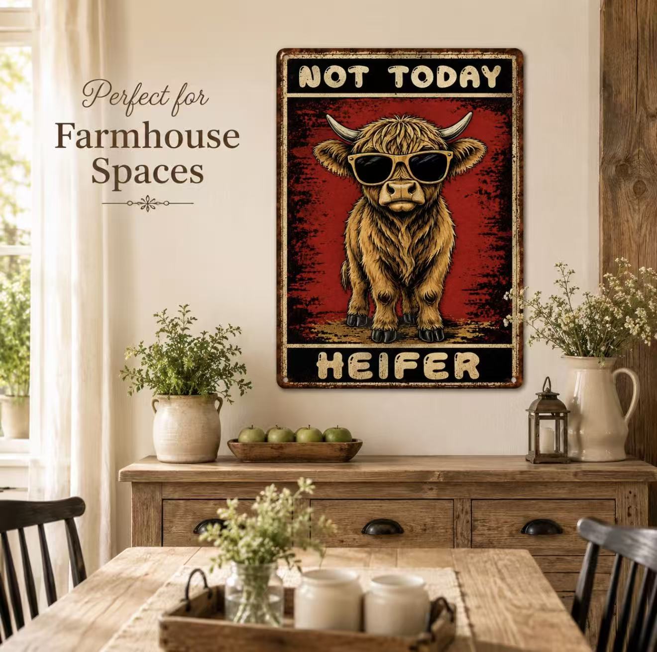 Funny highland cow farmhouse wall decor🐂