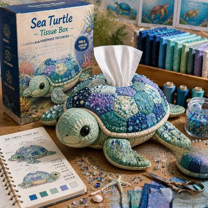 🧵 Quilted sea Animal Tissue Box DIY Kit💖