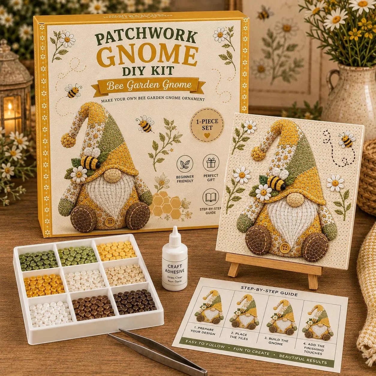 🔥Last Day 50% OFF -  🌸Gnome Mosaic Art Kit – Create Your Own Charming Handmade Masterpiece