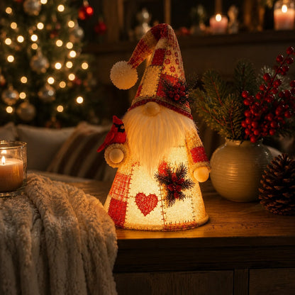 Free Shipping🔥49% OFF – 🐦 Patchwork Bird Gnome Light Collection | Warm Glowing Tabletop Decor with Farmhouse Patchwork Details for Mantels, Shelves & Holiday Gifts ✨